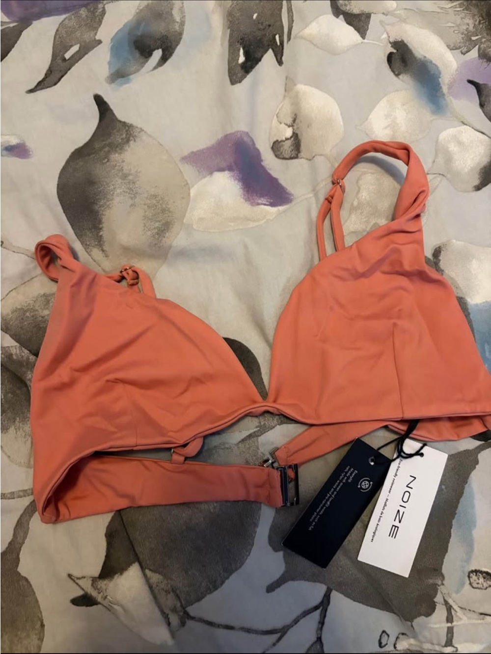 Noize Coral Bralette Bikini Top - Coral Peach